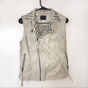 Faux Leather Studded Vest